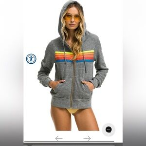 Aviator Nation Striped Hoodie Jacket